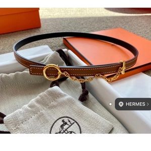 NWT Hermes 13mm Epsom Calfskin Belt 75cm Bothside Black/Gold with Gold Buckle